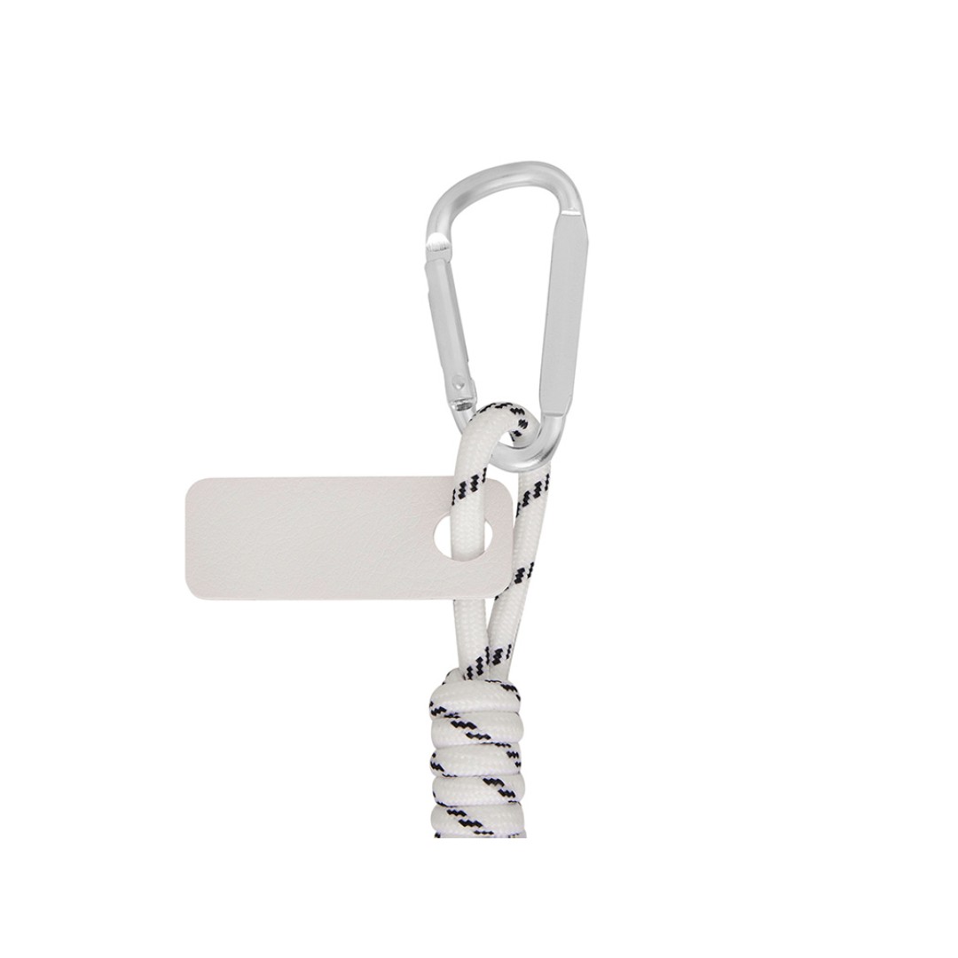 Брелок-веревочка на карабине, черно-белый