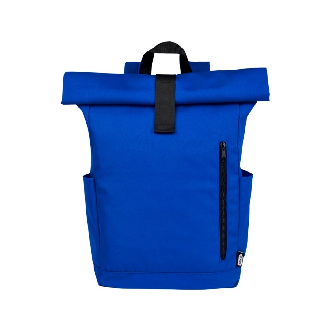 Рюкзак Byron 15,6" объемом 18 л со скручиваемым верхом, изготовленный из переработанного ПЭТ по стандарту GRS, синий