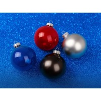 Стеклянный елочный шар "Frozi", красный прозрачный, с серебристым колпачком