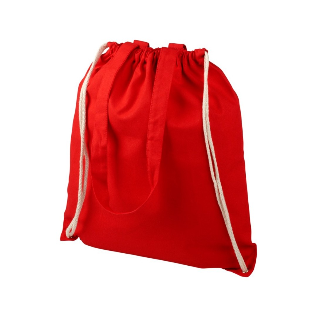 Рюкзак со шнурком Eliza из хлопчатобумажной ткани плотностью 240 г/м2, красный