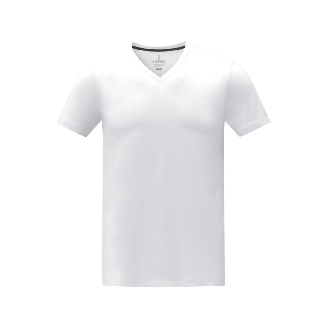 Somoto Мужская футболка с коротким рукавом и V-образным вырезом , белый