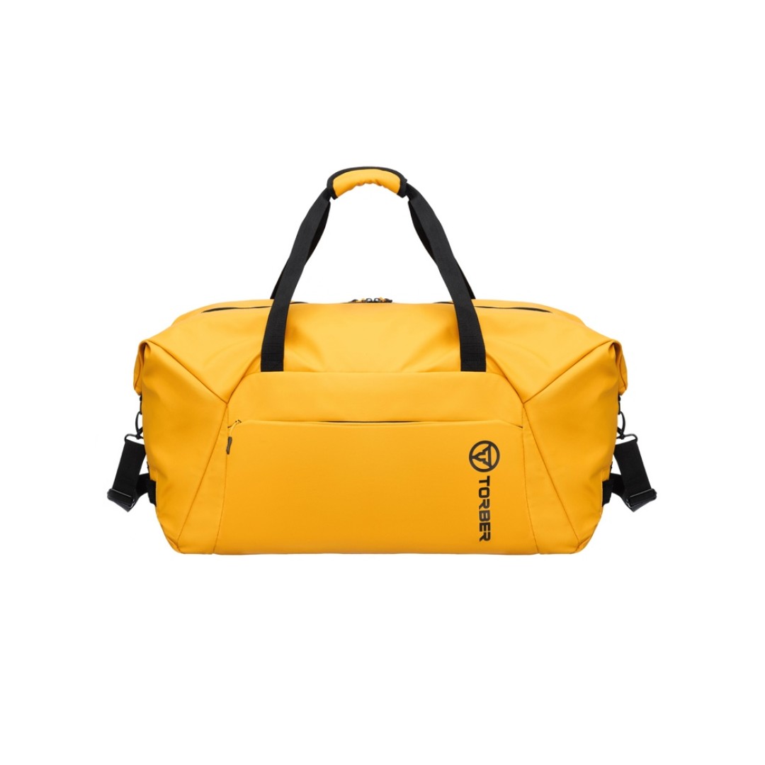 Сумка дорожная TORBER MOBI, желтая, полиэстер 900D с PU покрытием, 65 х 37 х 34 см