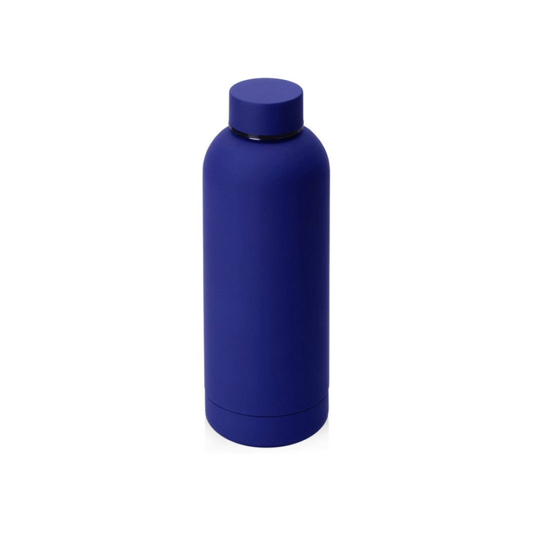 Вакуумная термобутылка "Cask" Waterline, soft touch, 500 мл, синий