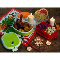 Герметичный ланч-бокс «Foody» с двумя секциями, 650мл, красный