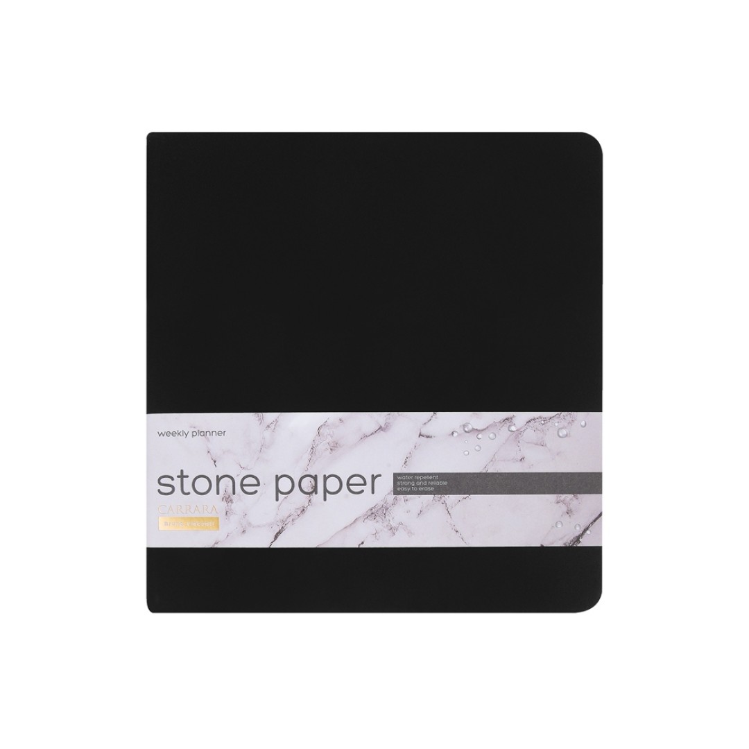 Еженедельник с каменной бумагой А5+ "Carrara", черный