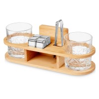 Набор для виски на бамбуковой подставке "Boulevardier"