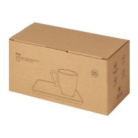 Чайная пара с бамбуковым блюдцем "Deny", белый