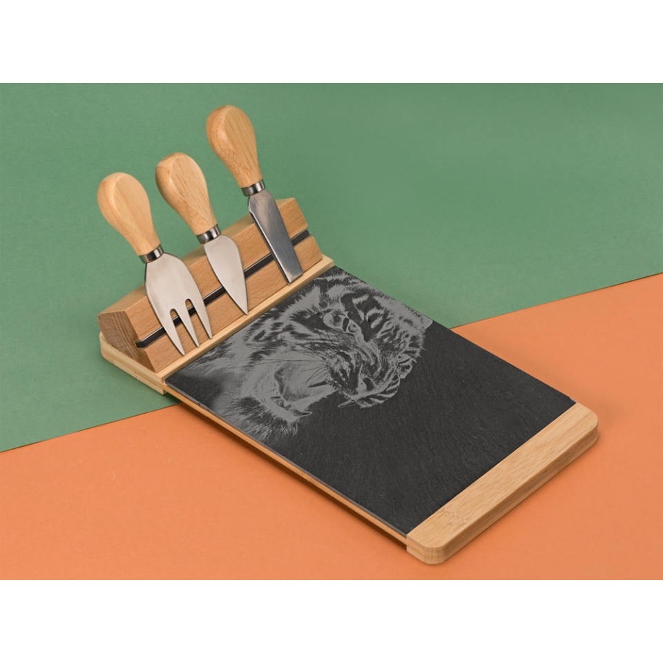 Набор для сыра из сланцевой доски и ножей Bamboo collection "Taleggio" (Р)