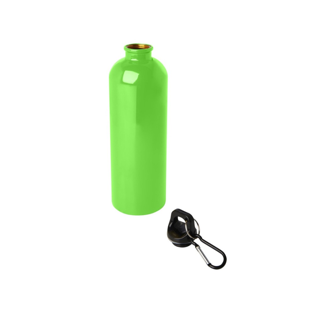 Одностенная бутылка для воды с карабином Oregon, изготовленная из нержавеющей стали, сертифицированной по стандарту RCS, объемом 750 мл - Зеленое яблоко