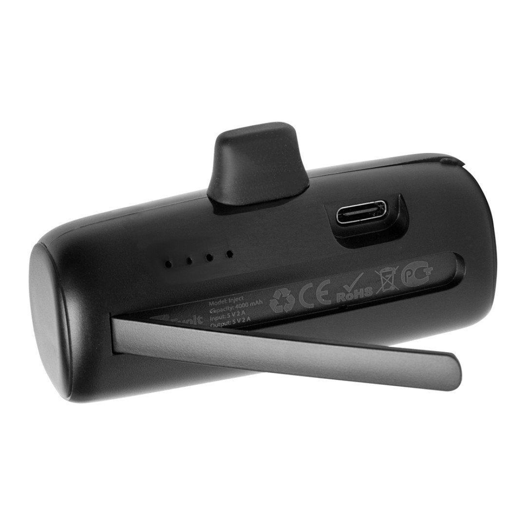 Внешний аккумулятор с разъёмом Type-C «Inject», 4000 mAh, черный