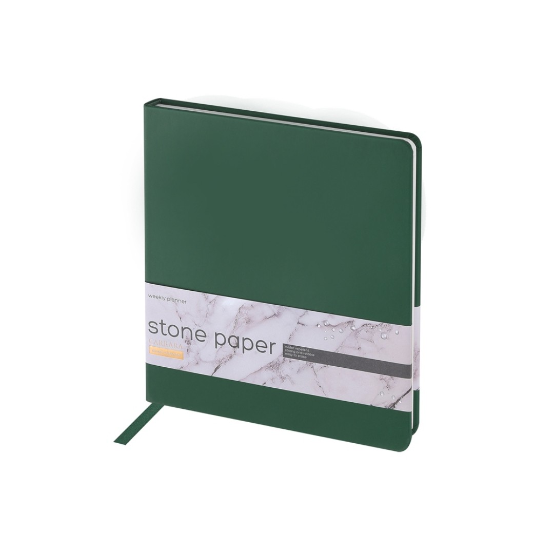 Еженедельник с каменной бумагой А5+ "Carrara", зеленый