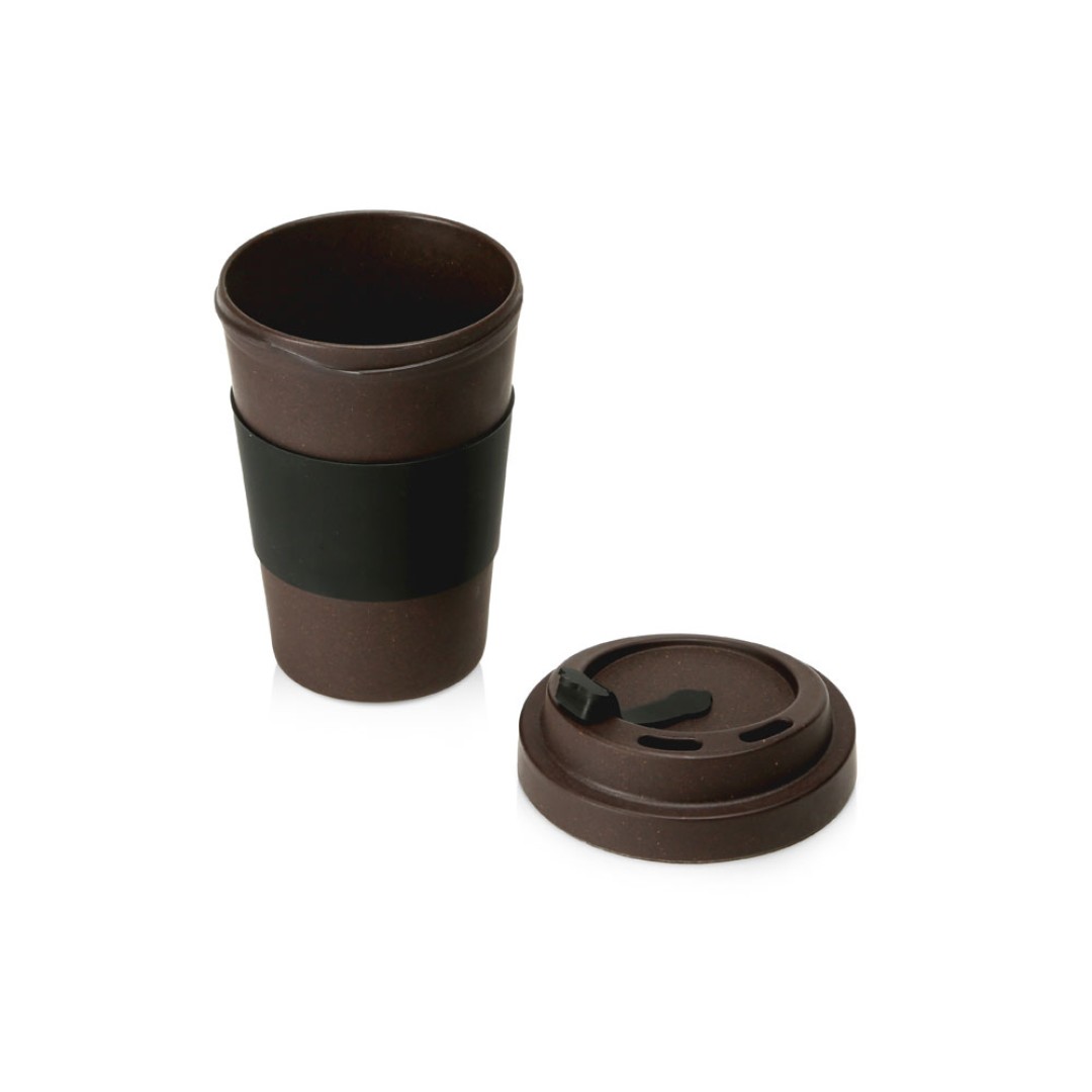 Стакан из кофе с силиконовой манжетой «Latte», коричневый (Р)