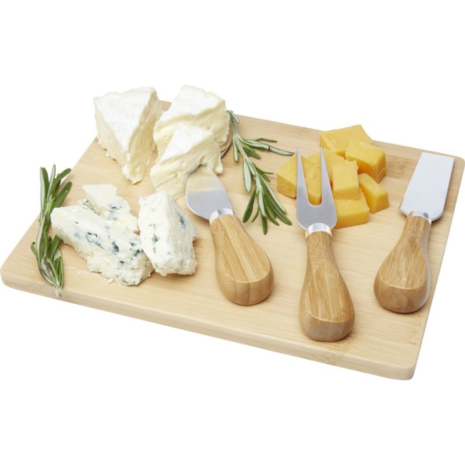 Ement Бамбуковая доска для сыра и инструменты, natural
