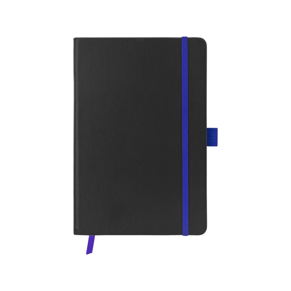 Блокнот "ColorNote Black", твердая обложка A5, 80 листов, черный с синим