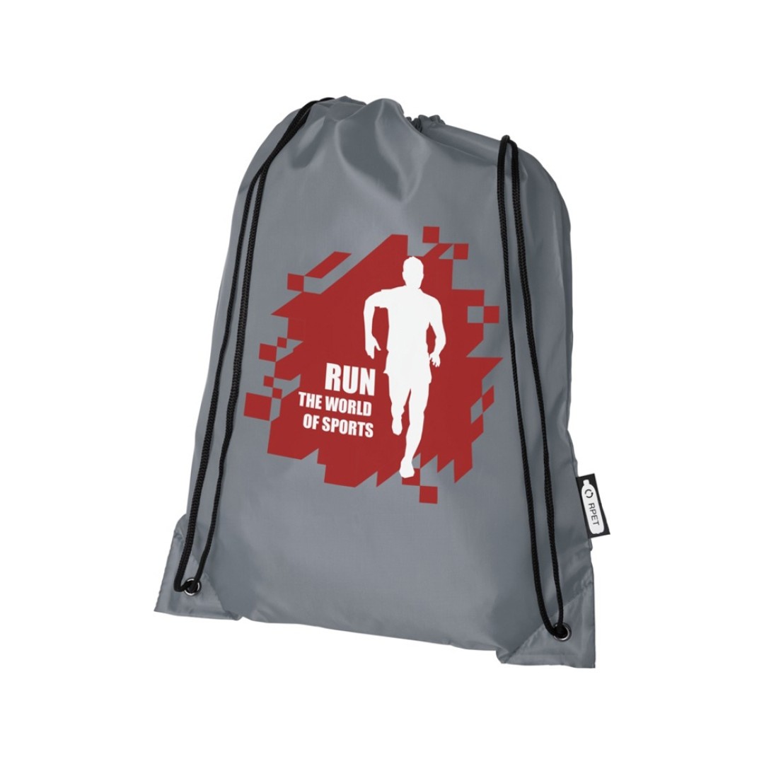 Рюкзак со шнурком Oriole из переработанного ПЭТ, серый