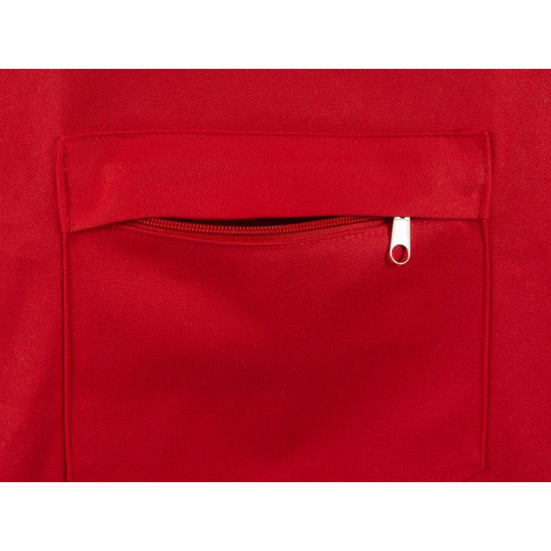 Сумка на молнии Zipper из хлопка 280 г c карманом на молнии спереди, красный