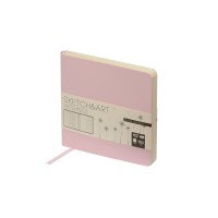 Скетчбук "Sketch & Art" в мягком переплете 145х145 мм, 100 л. бежевой бумаги 100 гр., розовый