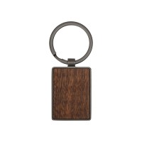 Брелок из темного металла и дерева "Timber", черный/темно-коричневый