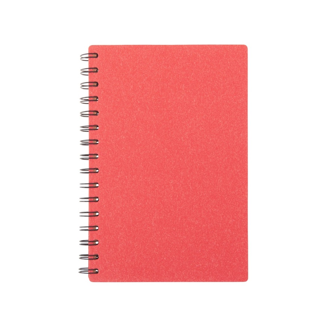 Блокнот на спирали в картонной обложке с переработанной бумагой "Mania", красный