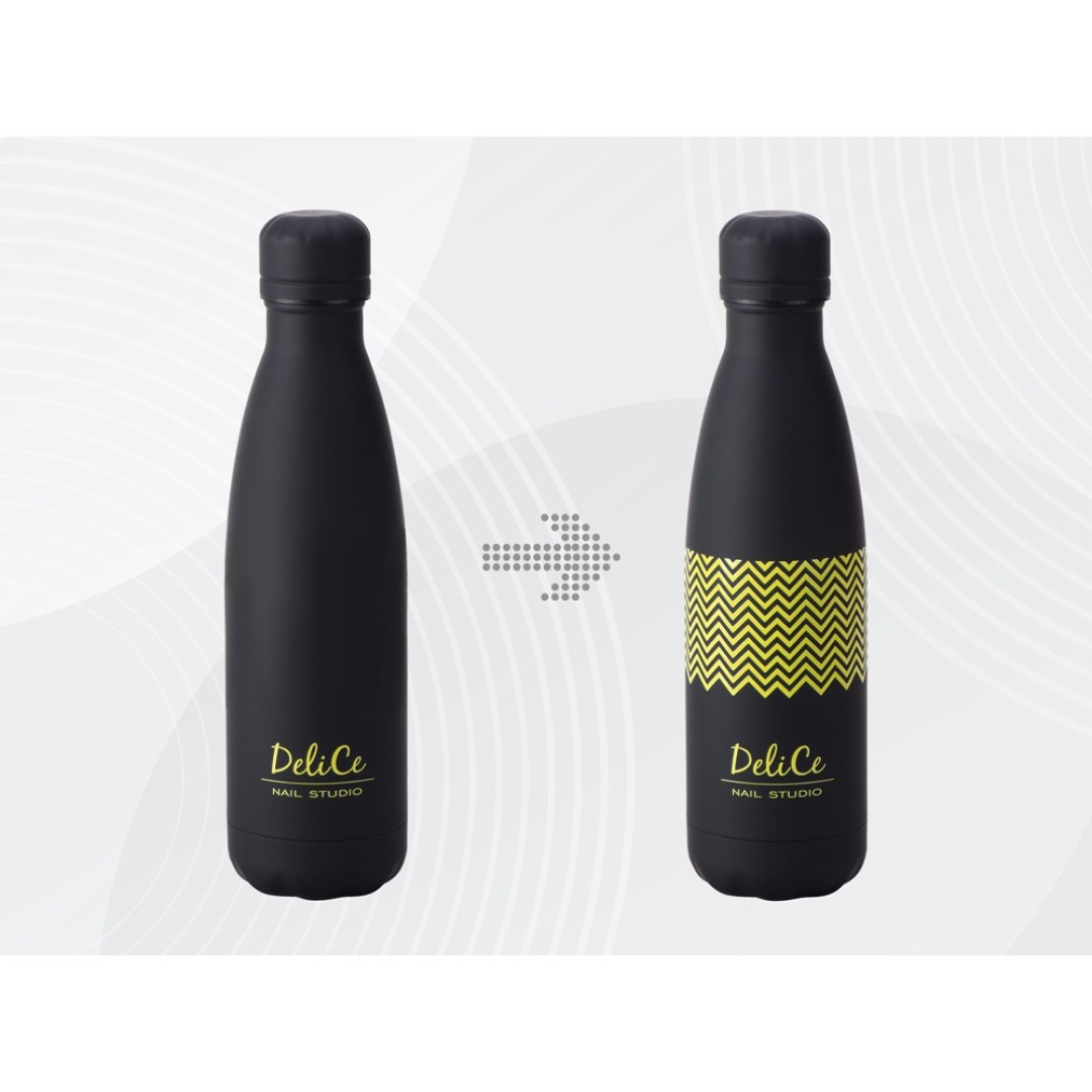 Вакуумная термобутылка «Vacuum bottle C1», soft touch, 500 мл, черный, с УФ печатью