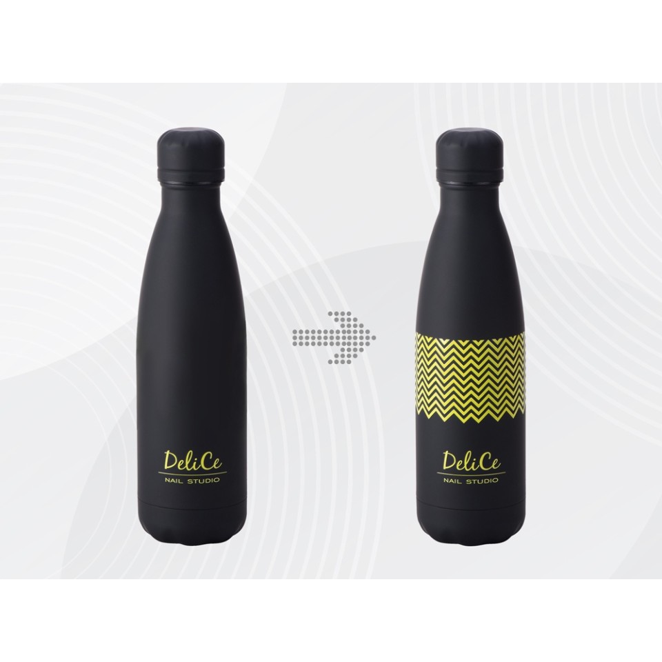 Вакуумная термобутылка «Vacuum bottle C1», soft touch, 500 мл, черный, с УФ печатью