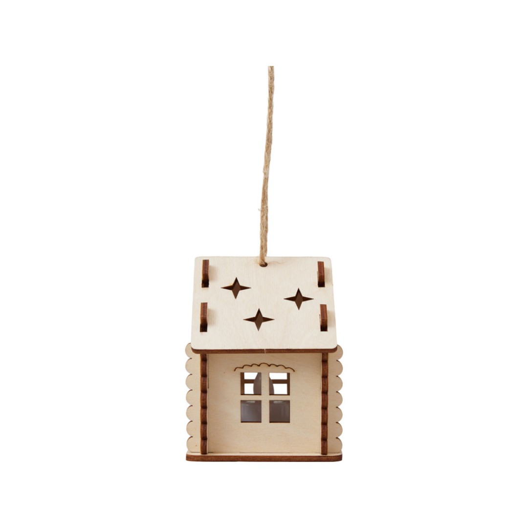 Подвеска с подсветкой домик (с мерцающей свечкой)