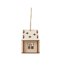 Подвеска с подсветкой домик (с мерцающей свечкой)