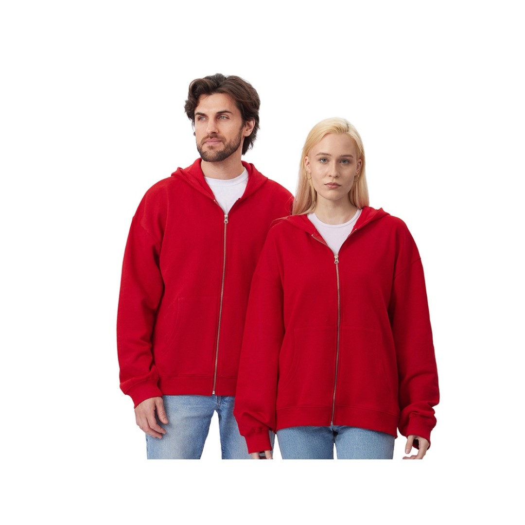 Толстовка оверсайз с капюшоном на молнии «Monaco», красный