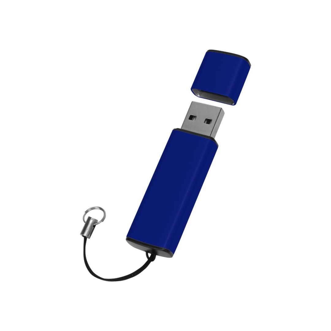 Флеш-карта USB 2.0 16 Gb металлическая с колпачком "Borgir", темно-синий