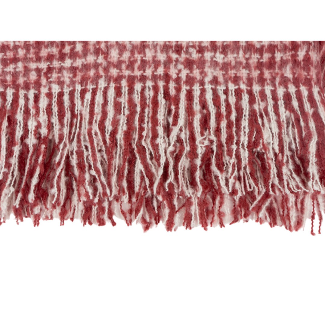 Акриловый плед Harp 130x180 см, белый/бордо