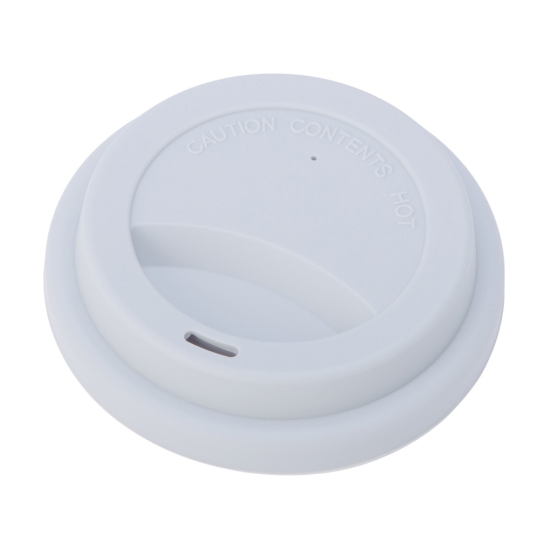 Стакан с силиконовой крышкой "Cafe", серый