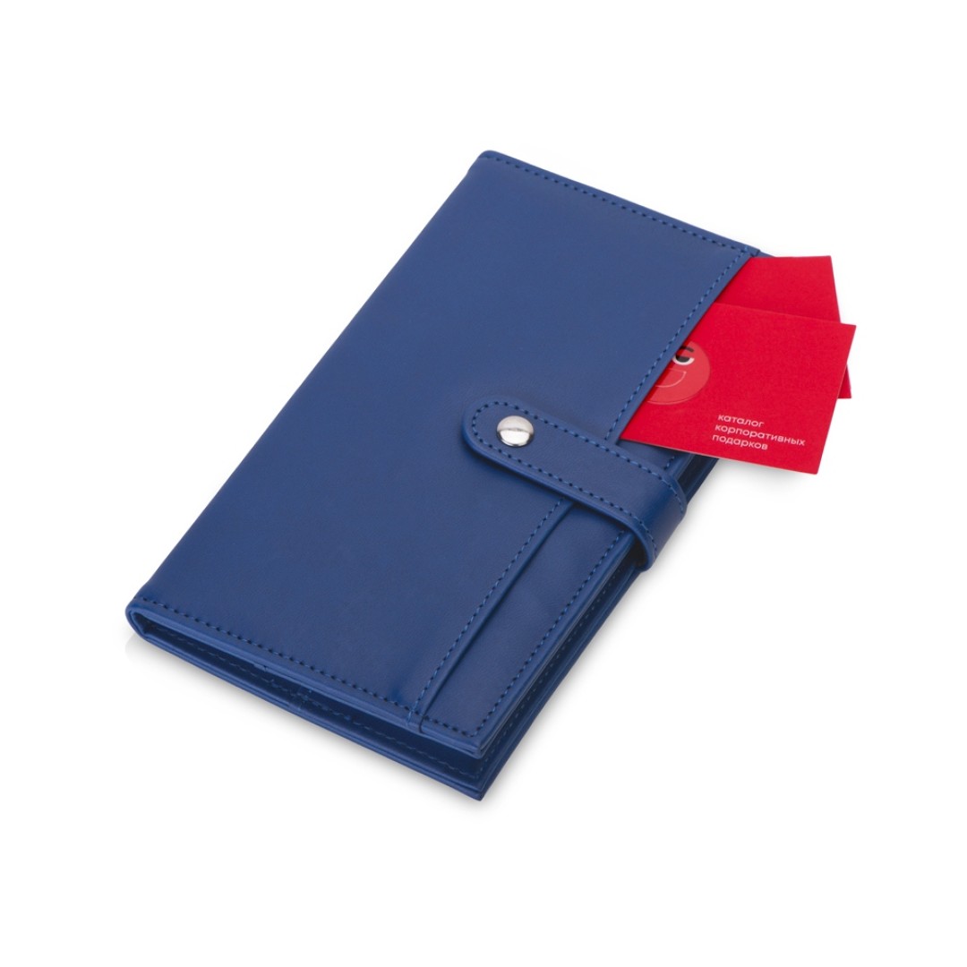 Блокнот-кошелек с сменным блоком А6 "Wall Street", 64 листа, синий