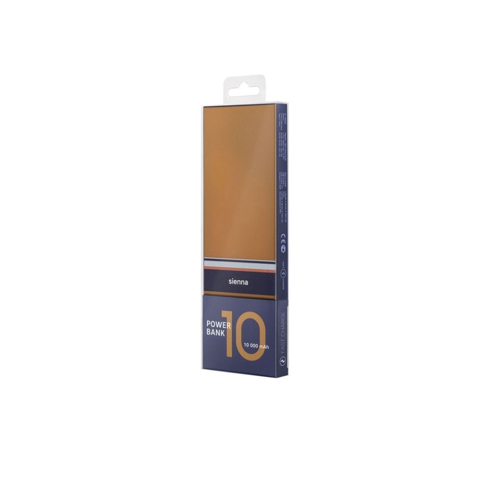 Внешний аккумулятор Rombica NEO ARIA Sienna, 10000мАч, Soft-touch, PD, QCharge, Type-C, охра/синий