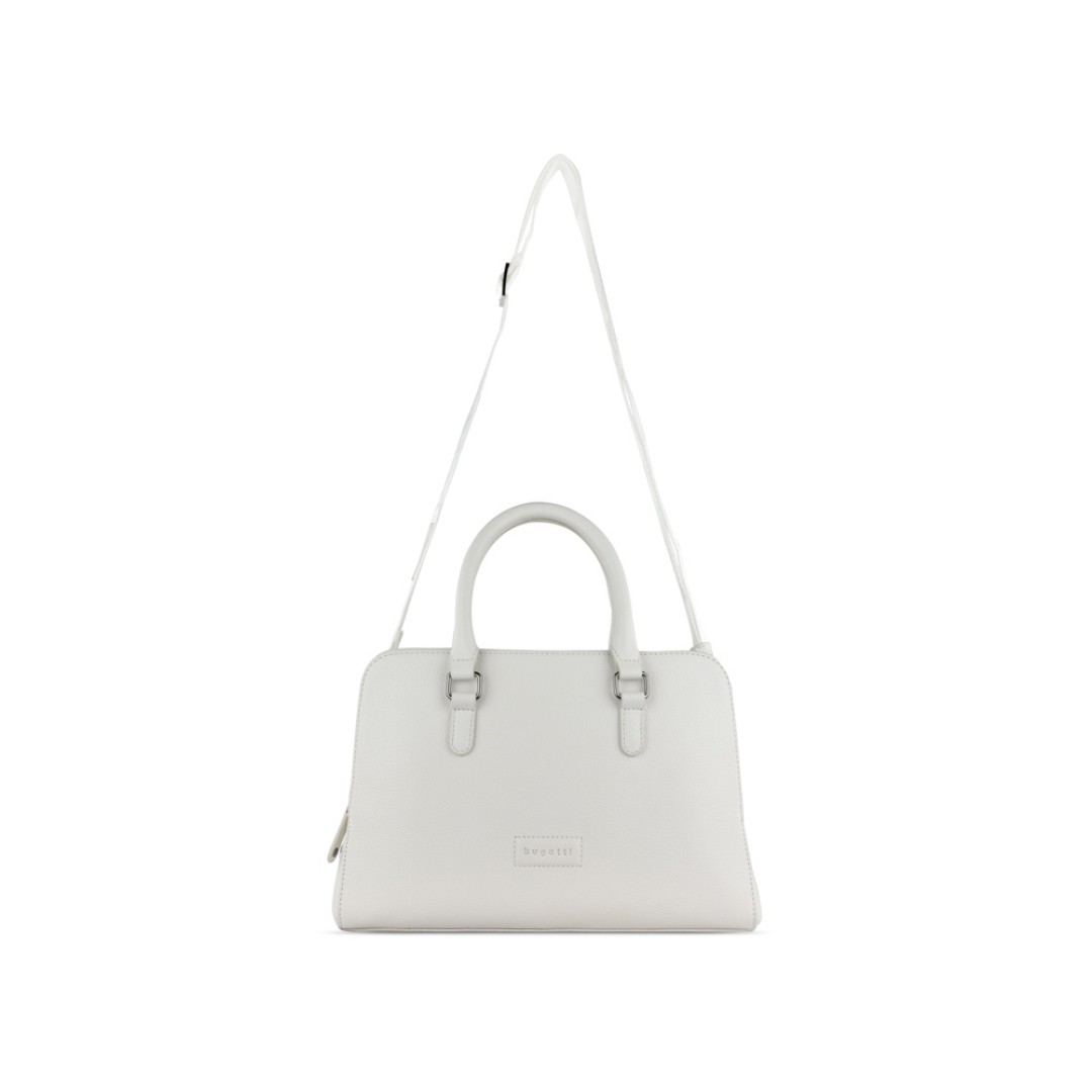 Сумка женская BUGATTI Elsa, белая, воловья кожа/полиэстер, 32х13х22 см