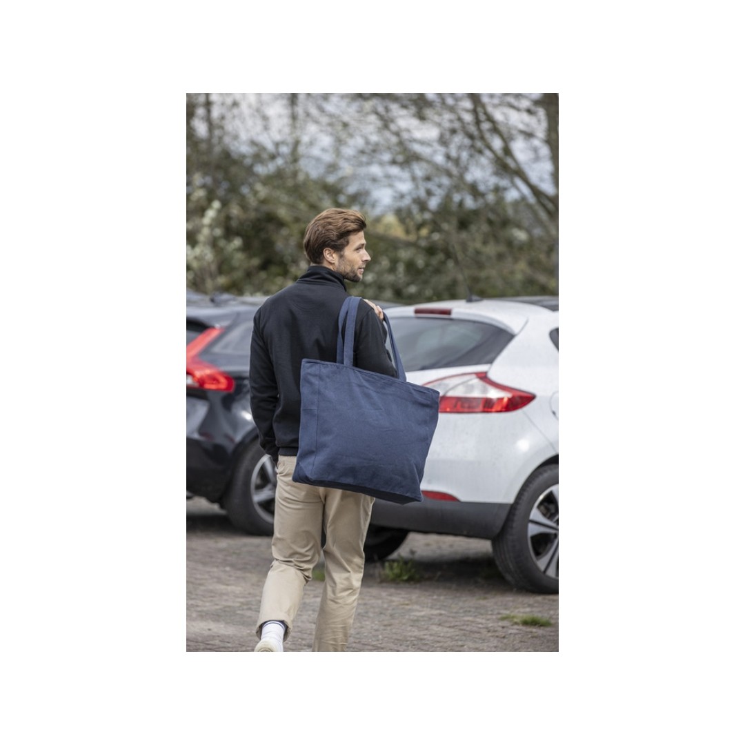 Weekender эко-сумка из переработанного материала Aware™ плотностью 500 г/м2 - Нейви