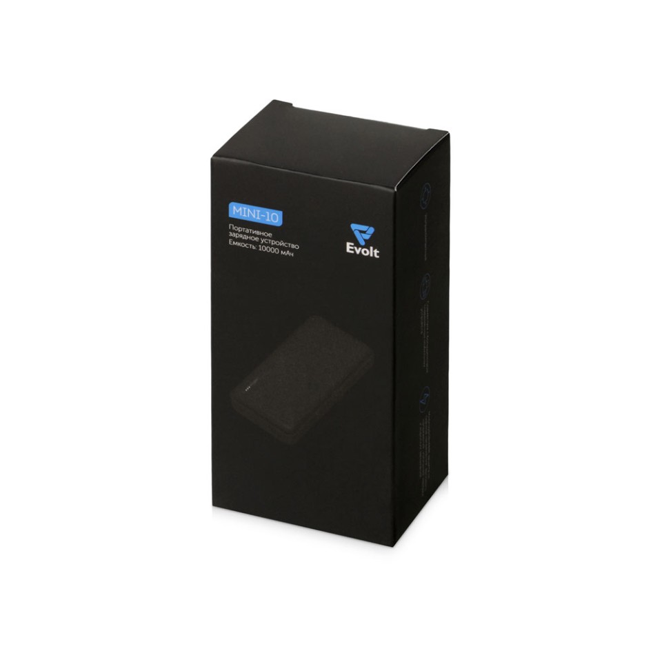 Внешний аккумулятор Evolt "Mini-10", 10000 mAh, серый