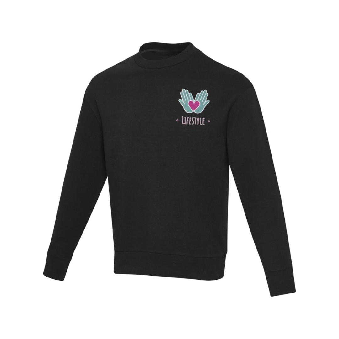 Jet унисекс Aware™ свитер с круглым вырезом из переработанных материалов - сплошной черный