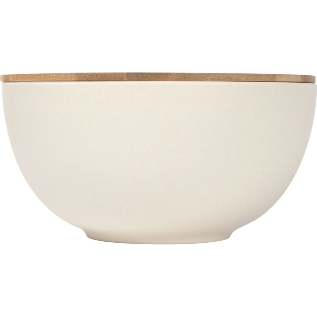 Салатник Bowl с бамбуковой крышкой, бежевый