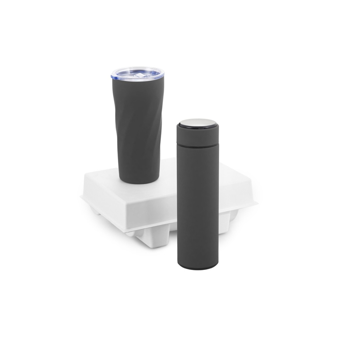 Подарочный набор "FAMILY" с термосом и термокружкой, серый