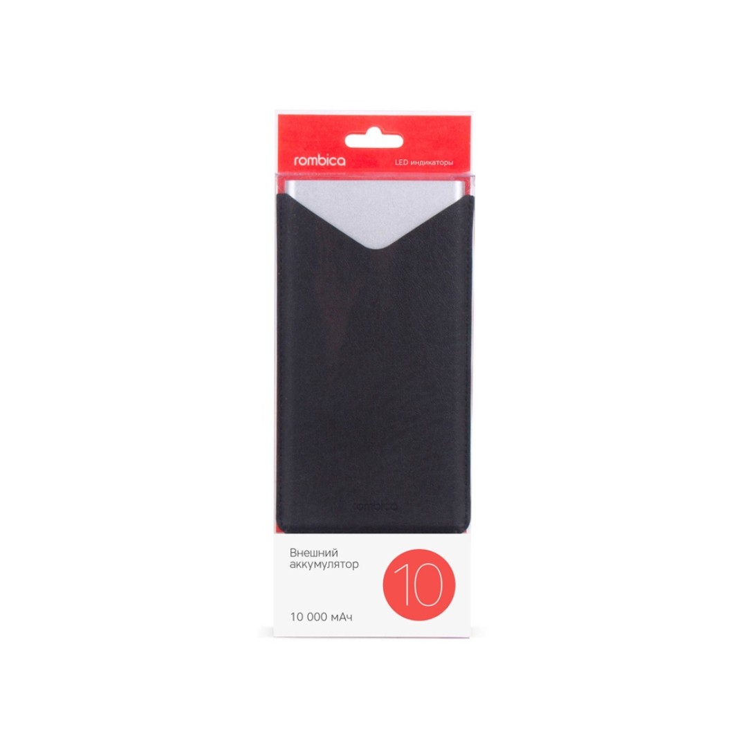 Внешний аккумулятор Rombica NEO AX100L, 10 000 мАч, алюминий, серебристый, чехол