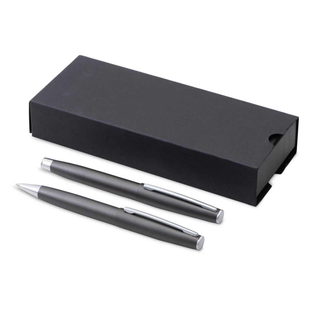 Сет ручек "Roosevelt" шариковая и роллер, цвет оружейной стали