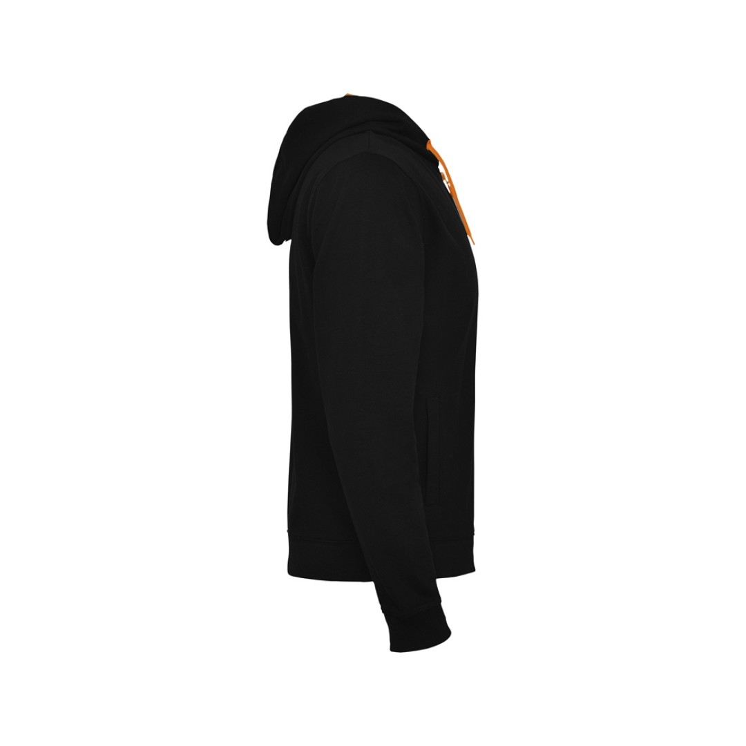 Толстовка на молнии "Fuji", черный/неоновый оранжевый
