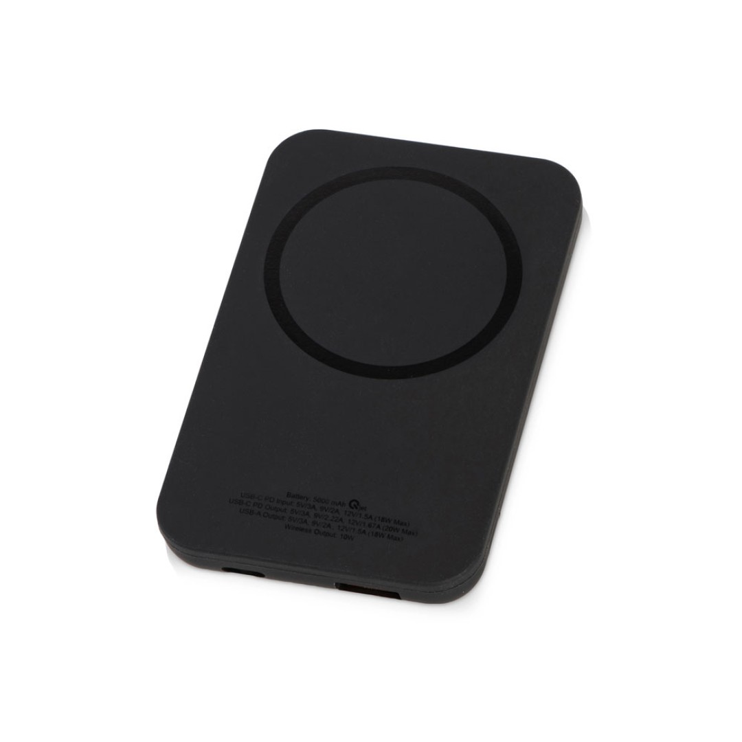 Магнитный беспроводной внешний аккумулятор "MagnetIQ", 5000 mah, 10 W, черный