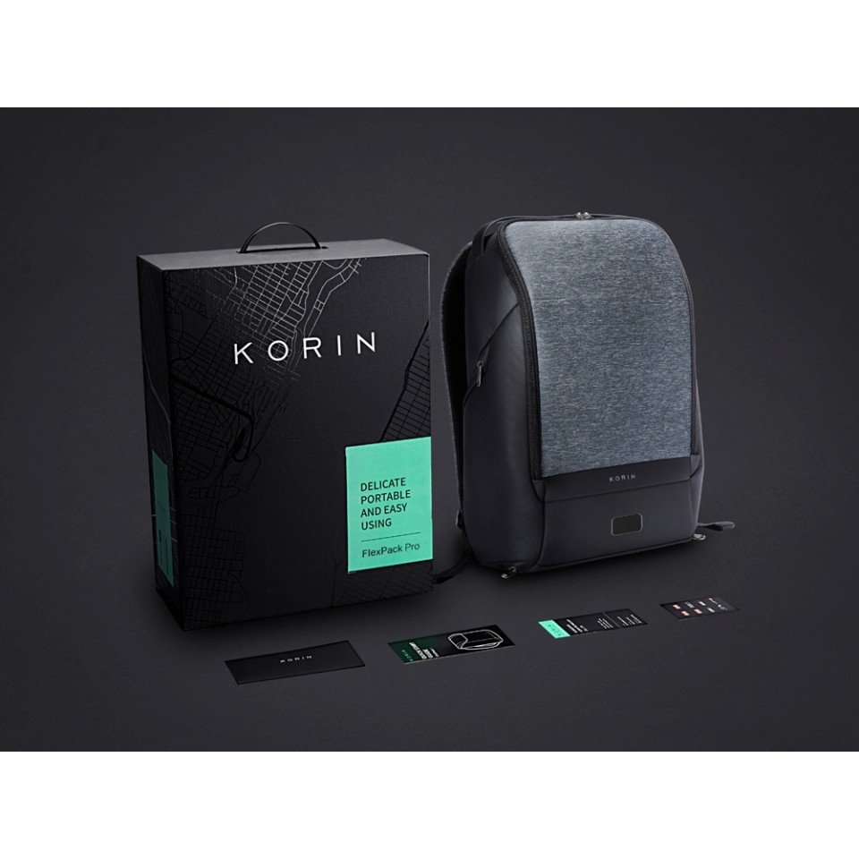Антикражный рюкзак FlexPackPro для ноутбука 15.6", серый/черный