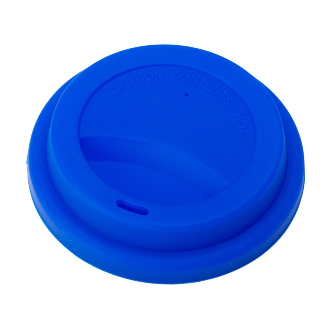 Стакан с силиконовой крышкой "Cafe", темно-синий