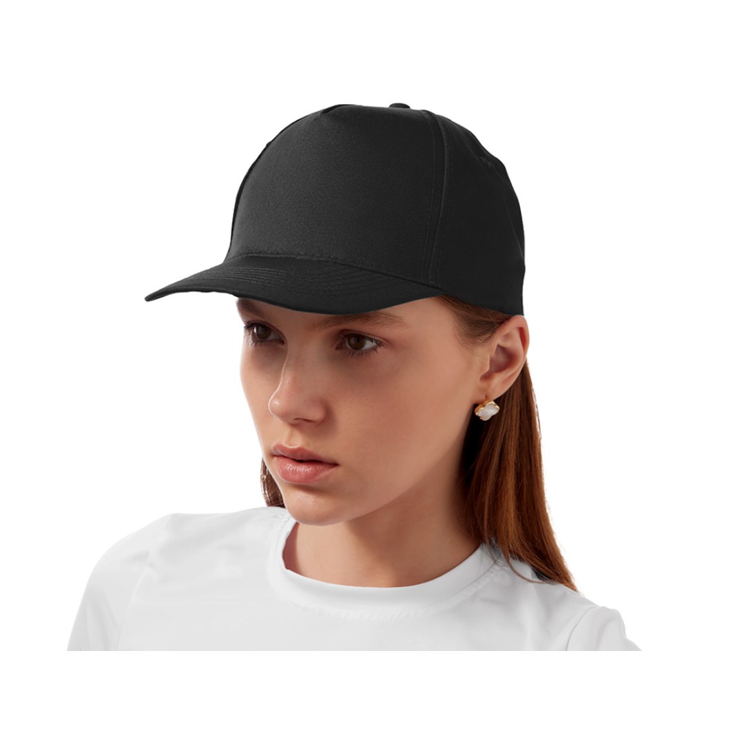 Бейсболка "Poly" 5-ти панельная 120 гр, черный