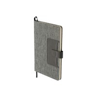 Блокнот "Clap" с отделением для визиток и магнитным клапаном, серый