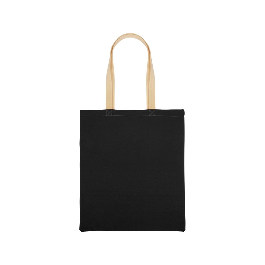 Сумка для шопинга Twin двухцветная из хлопка, 180 г/м2, черный/натуальный