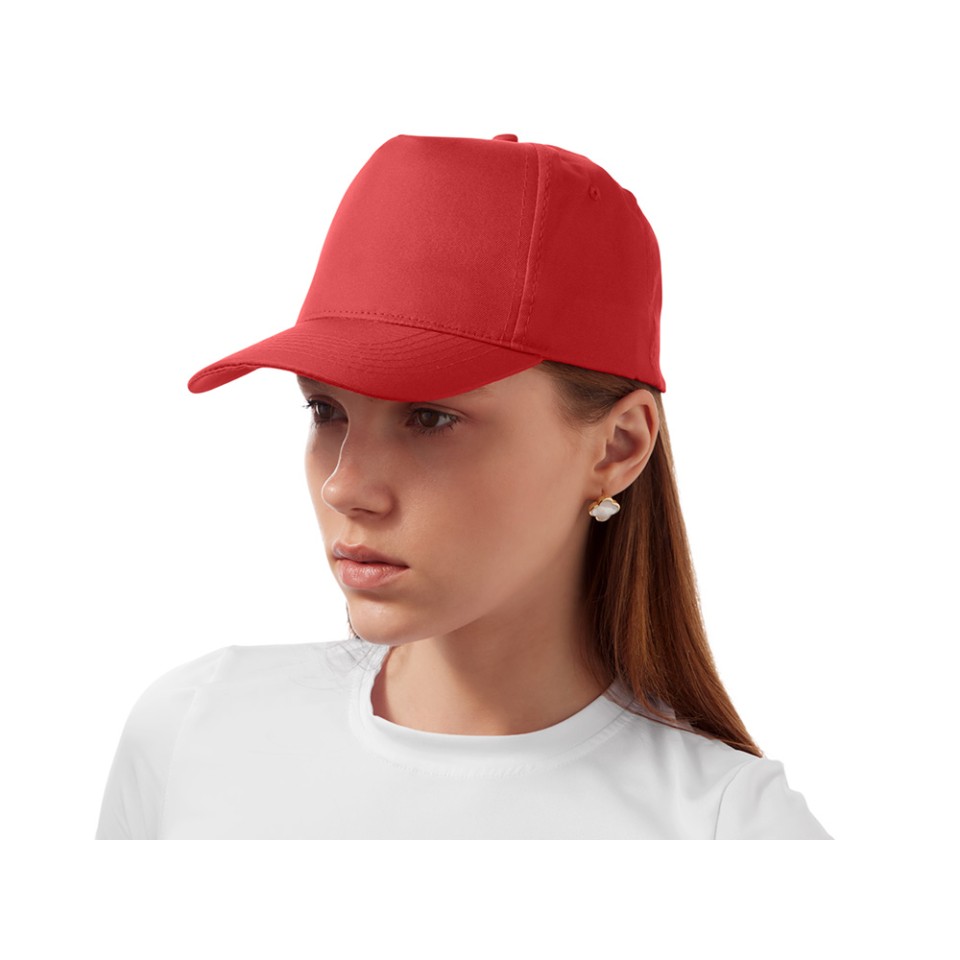 Бейсболка "Poly" 5-ти панельная 120 гр, красный