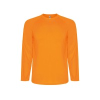 Футболка "Montecarlo " мужская с длинным рукавом, неоновый оранжевый